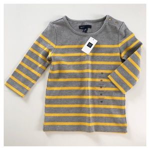 XS 4-5Y GAP Yellow & Grey Striped Top